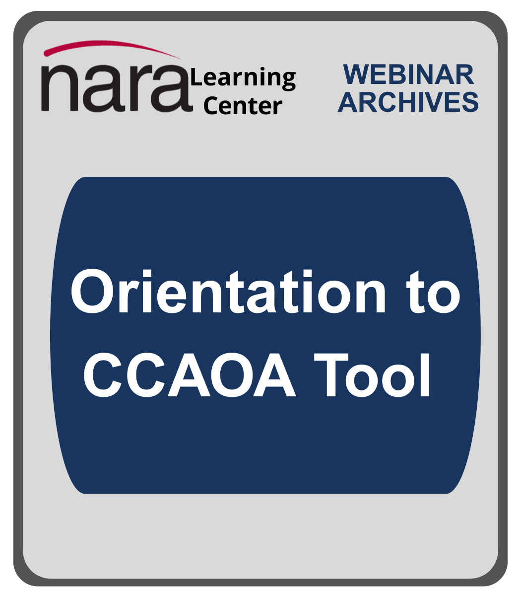 Orientation to CCAoA Tool - 2021
