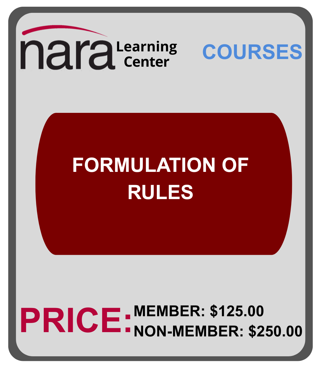 Formulation of Rules