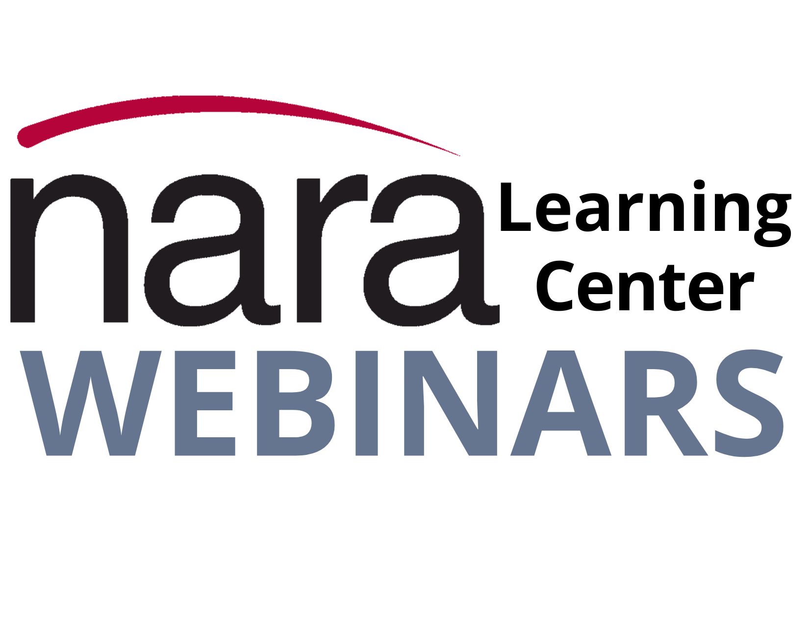 NARA logo with webinars