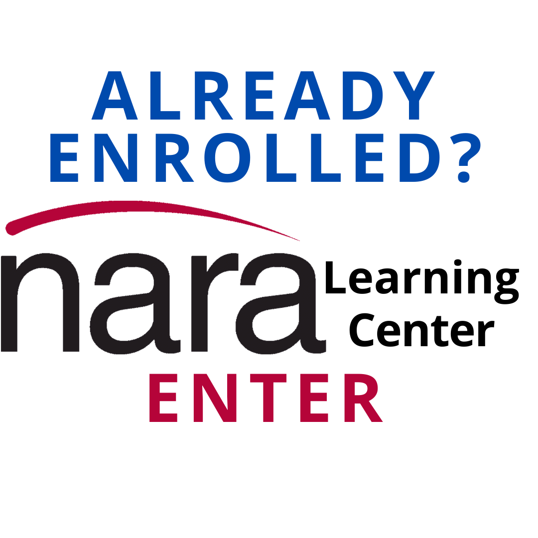 NARA learning center logo with already enrolled